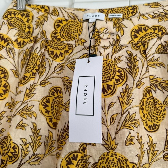 RHODE Priyanka Floral-Print Linen Wide-Leg Trousers - Picture 5 of 10